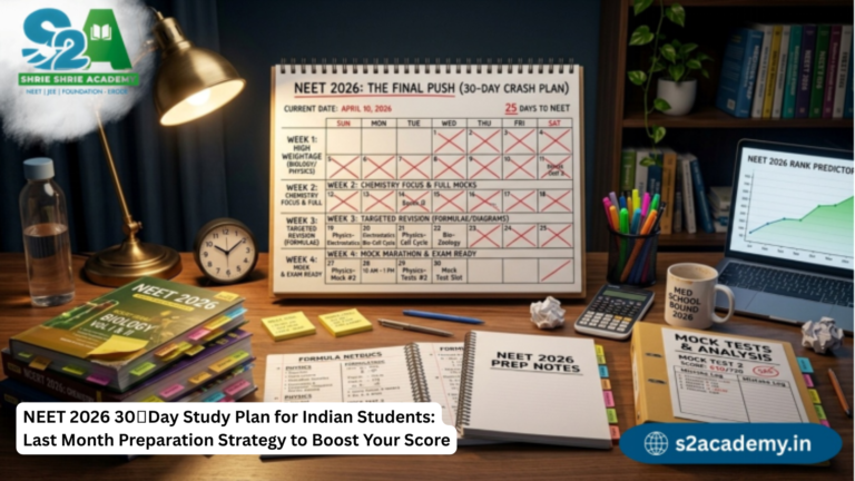 NEET 2026 30Day Study Plan for Indian Students: Last Month Preparation Strategy to Boost Your Score