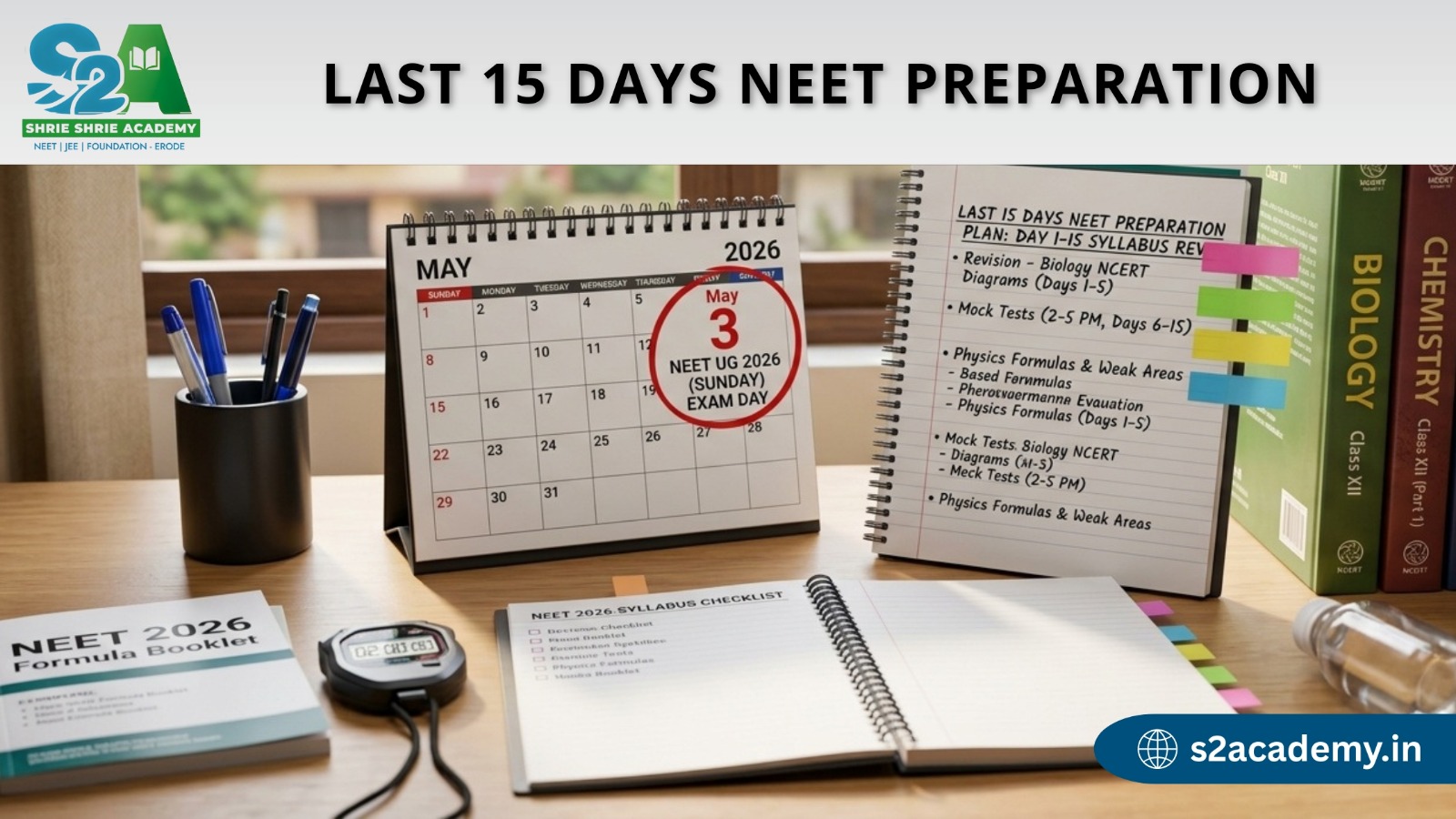NEET 2026 Weekly Test Plan with Full Mock Tests