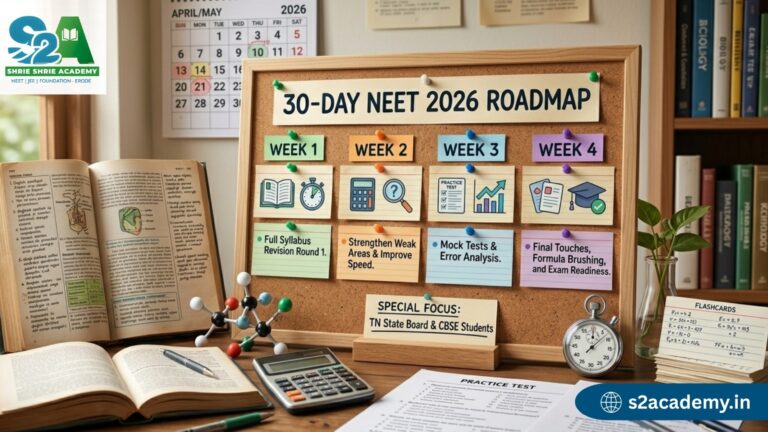 NEET 2026 last 30 days study plan for Tamil Nadu State Board and CBSE students